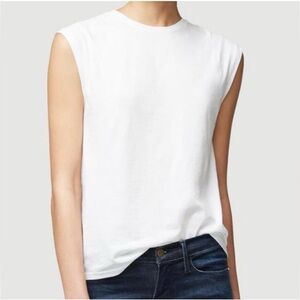 Frame Denim 100% Cotton Le Mid Rise White Muscle Tee- small